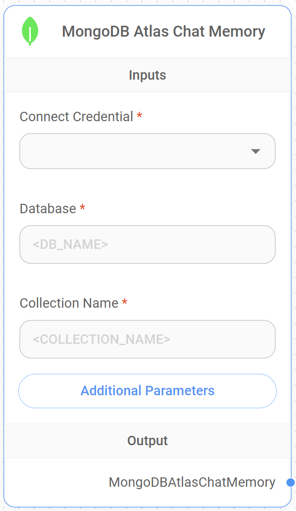 <p>MongoDB Atlas Chat Memory Node</p>